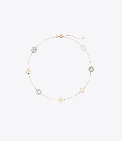 Forget Me Not Pavé Necklace tory burch forget me not pav necklace