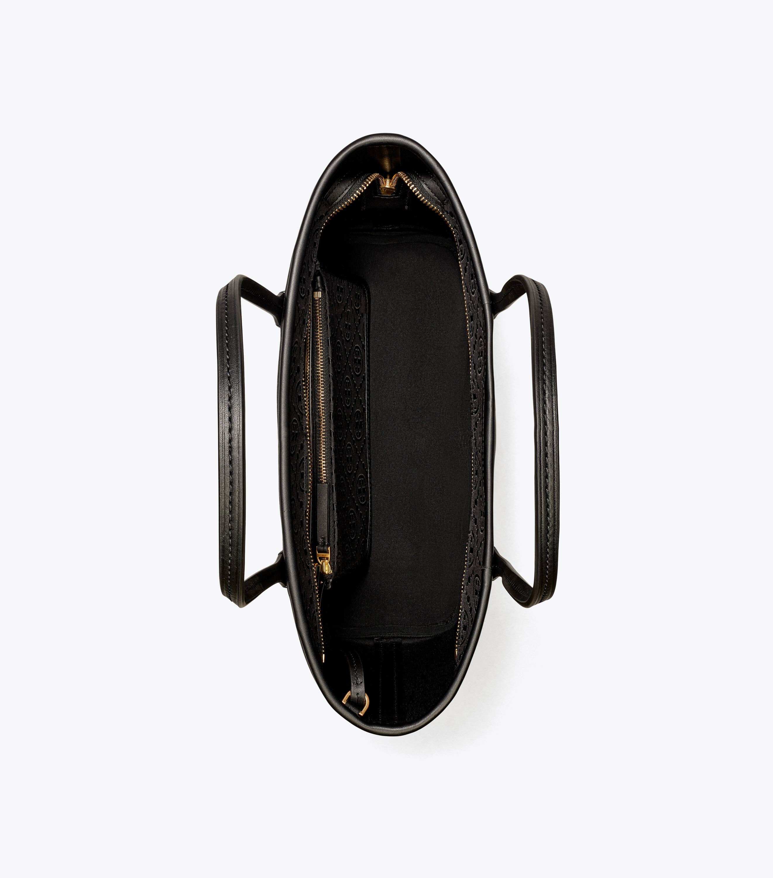 Small T Monogram Zip Tote, Black | Tory Burch KSA