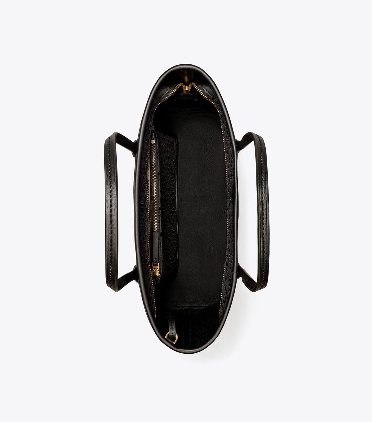tory burch small t monogram zip tote