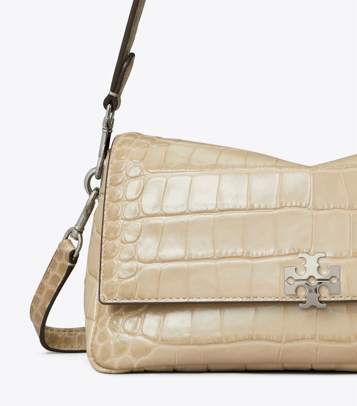 tory burch small charlie croc embossed shoulder bag
