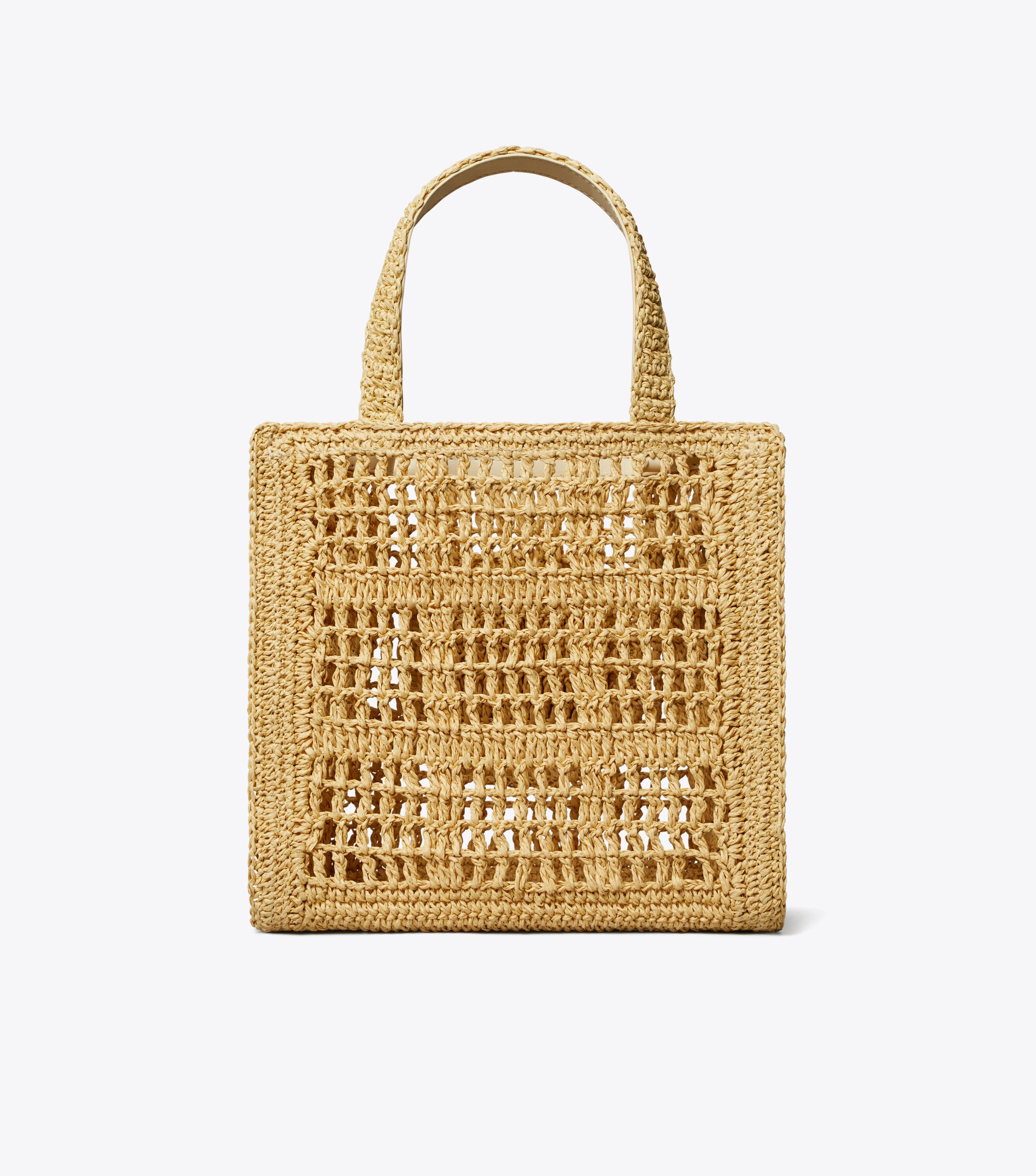 Mini Ella Hand-Crocheted Tote, Natural | Tory Burch KSA