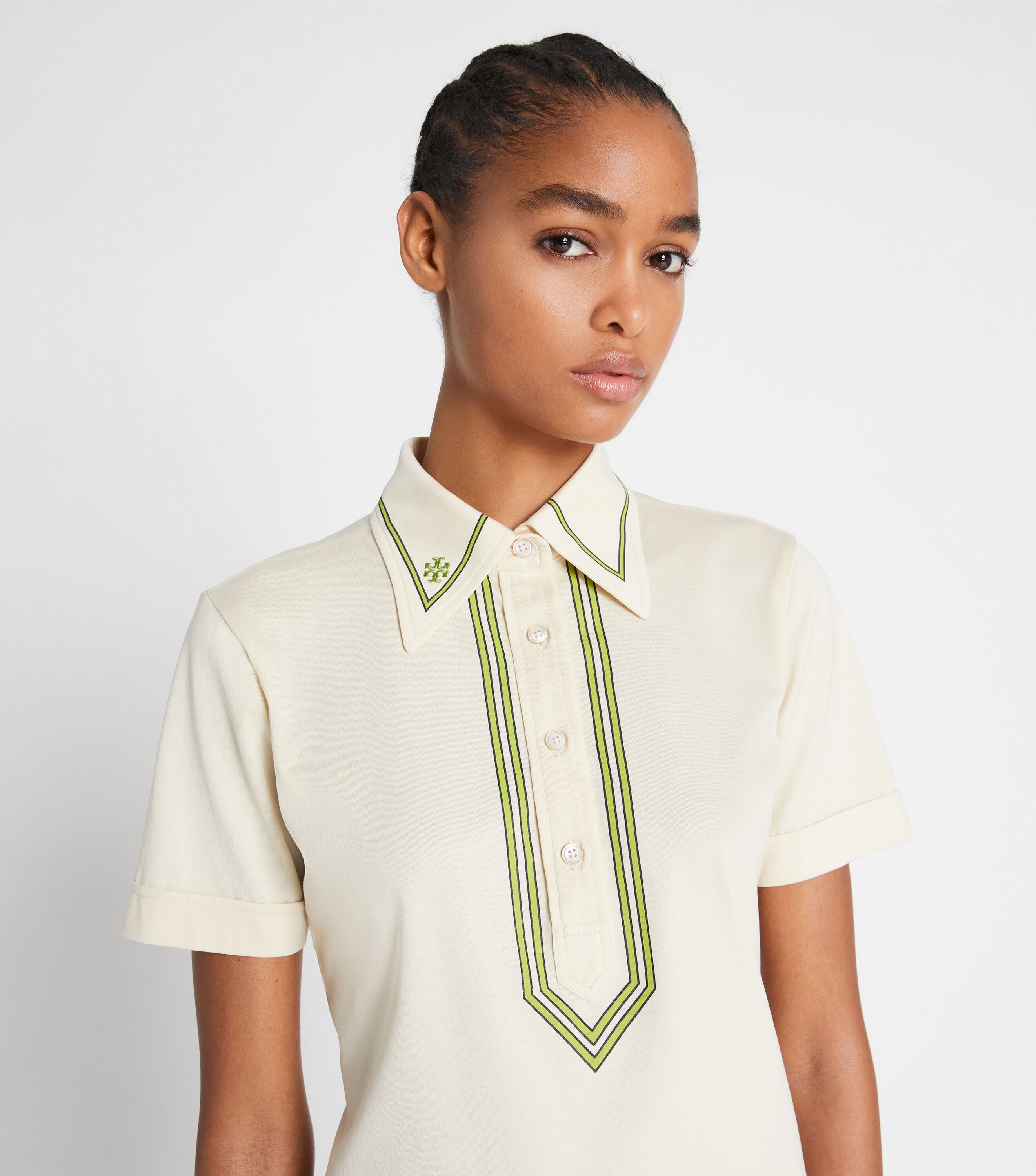 Tory Burch Retro Mercerized Cotton Polo Tory Burch KSA