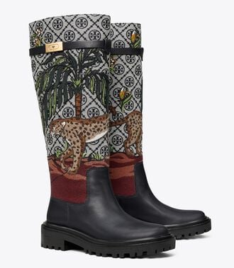 T Monogram T Hardware Embroidered Boot