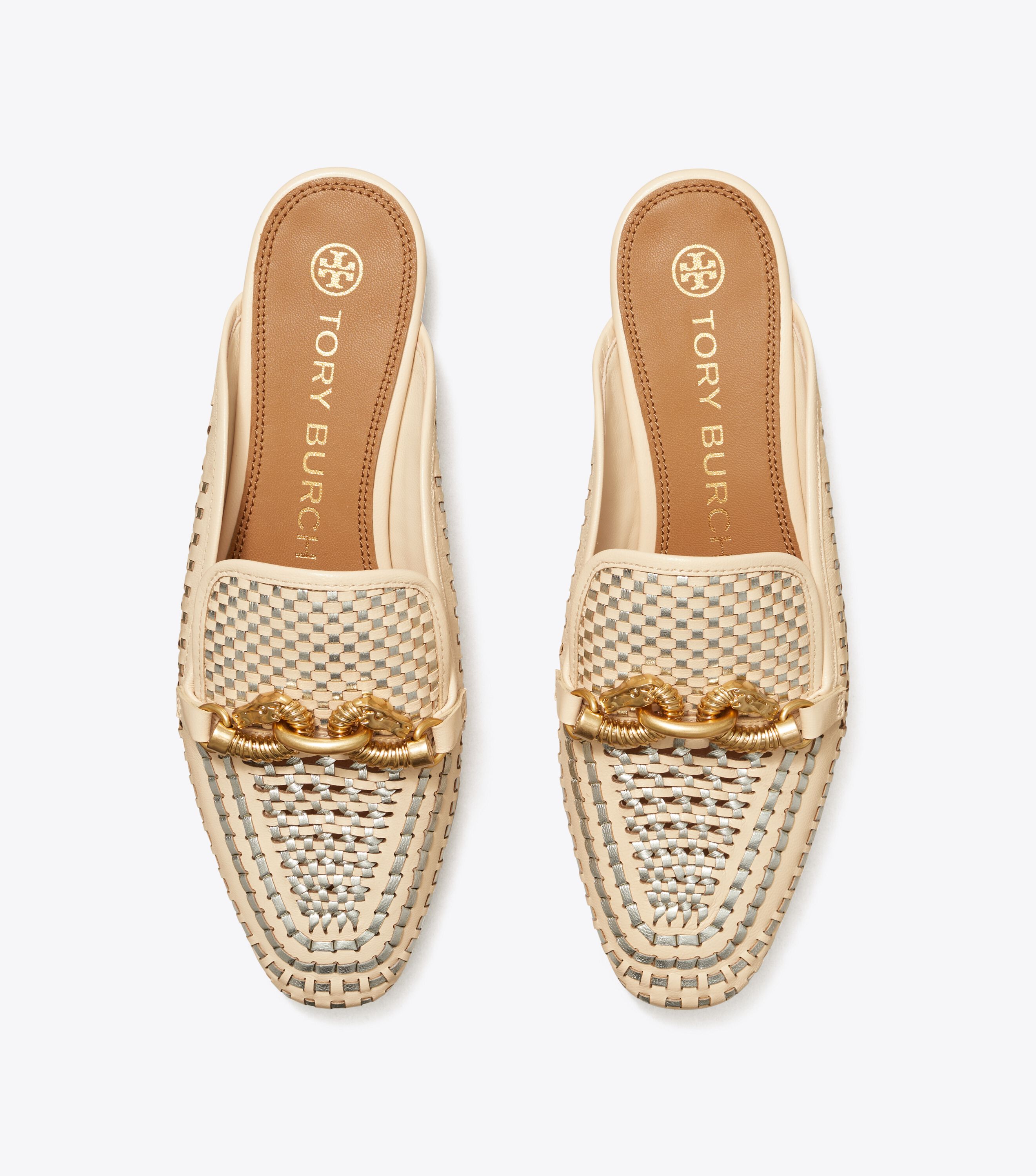 Jessa Woven Backless Loafer Shoes Tory Burch