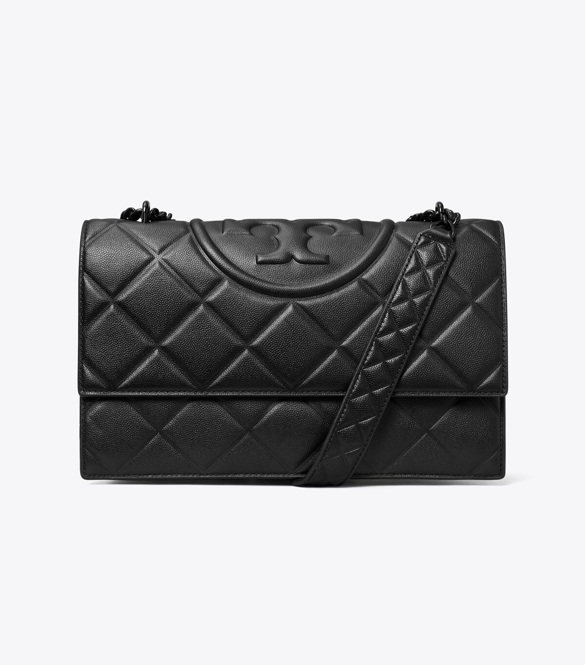 tory burch fleming polished grain convertible shoulder bag