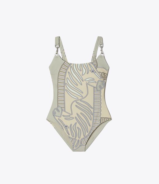 tory burch printed clip tank suit