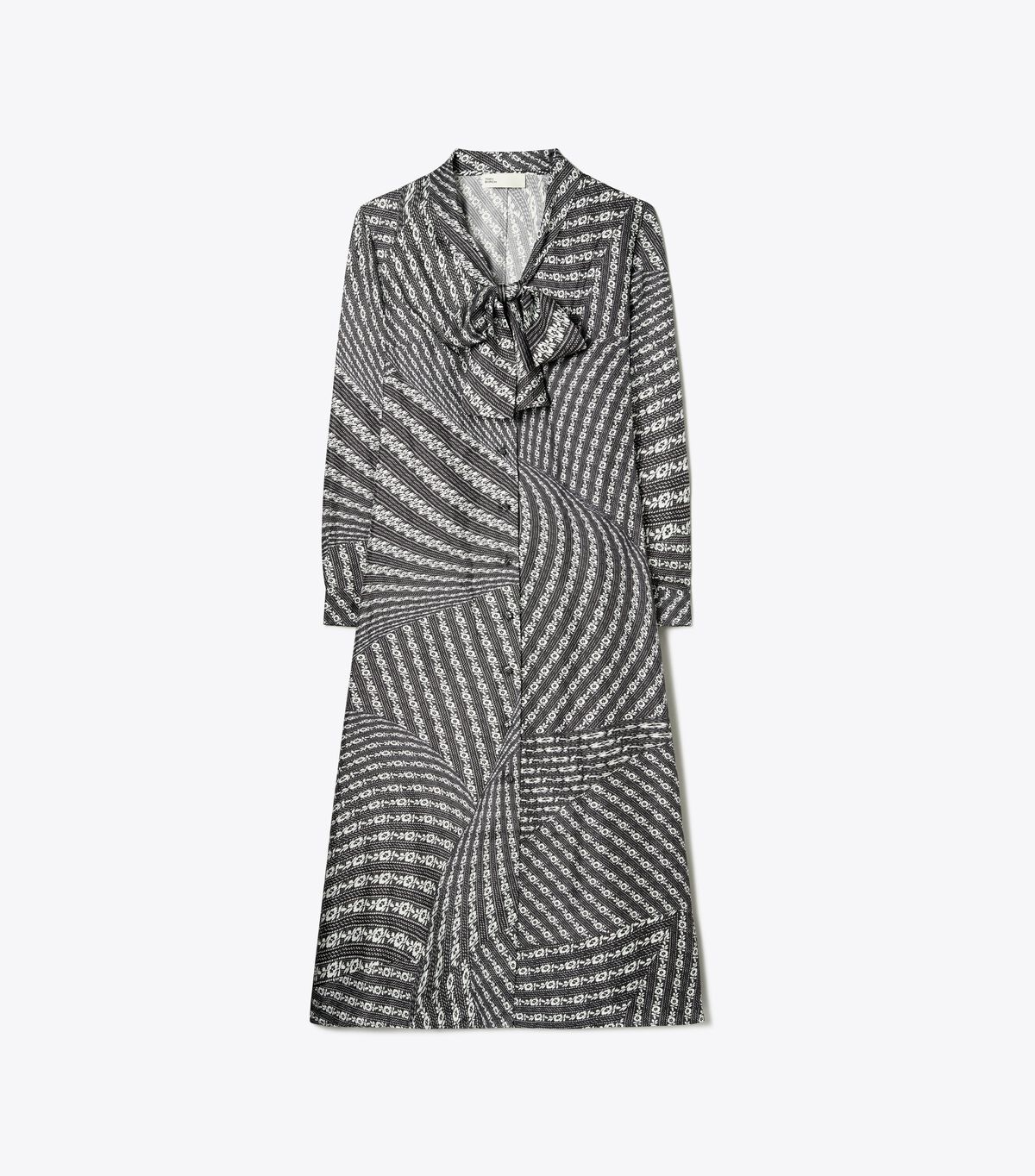 Printed Bow Blouse Dress