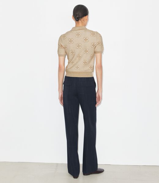 tory burch nylon jacquard polo