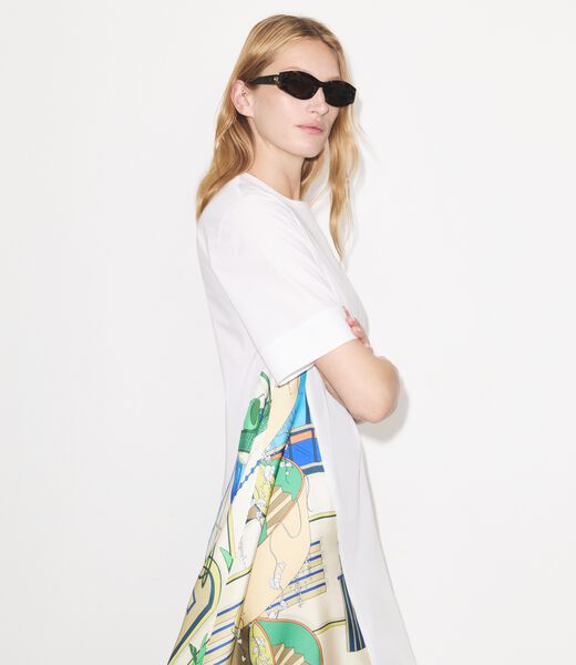 tory burch silk panel cotton dress