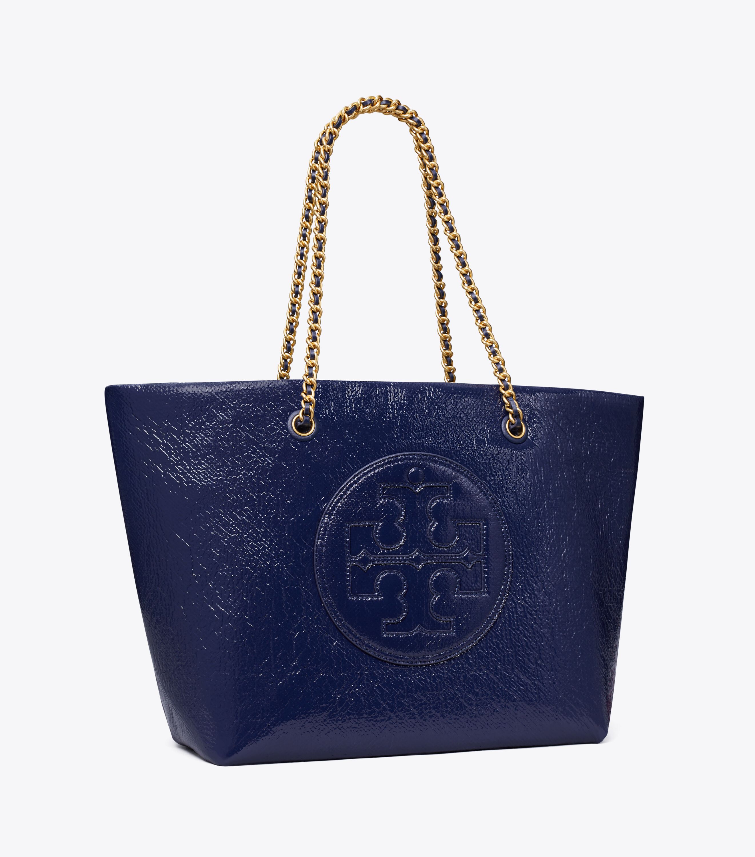Ella Crinkle Patent Chain Tote