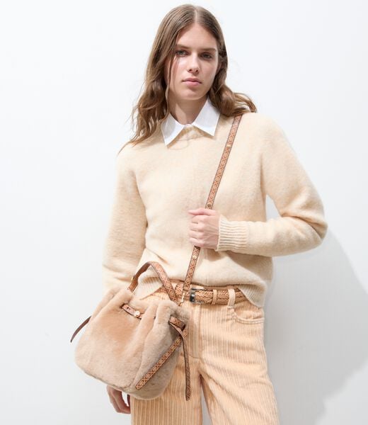 Romy Shearling Bucket Bag tory burch romy shearling bucket bag