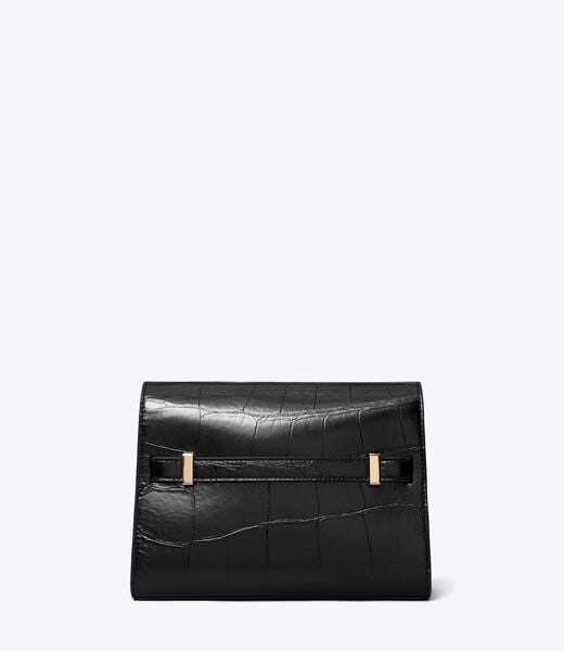tory burch lee radziwill croc embossed shoulder bag