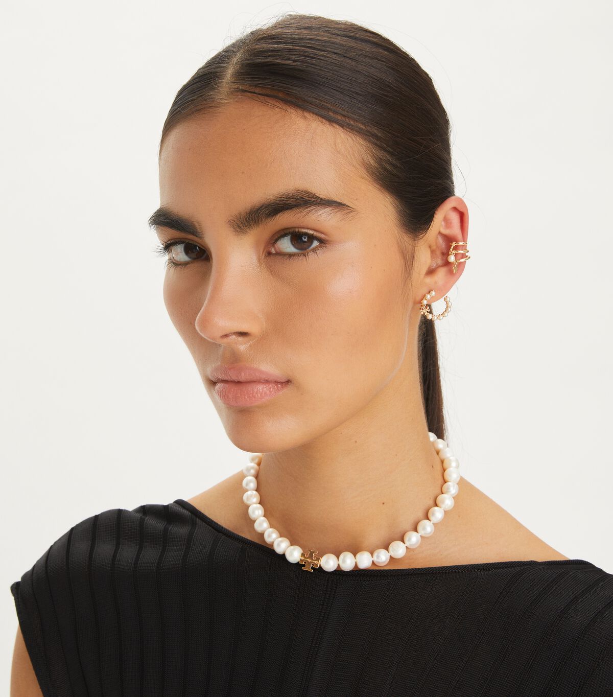 tory burch kira pearl loop earring