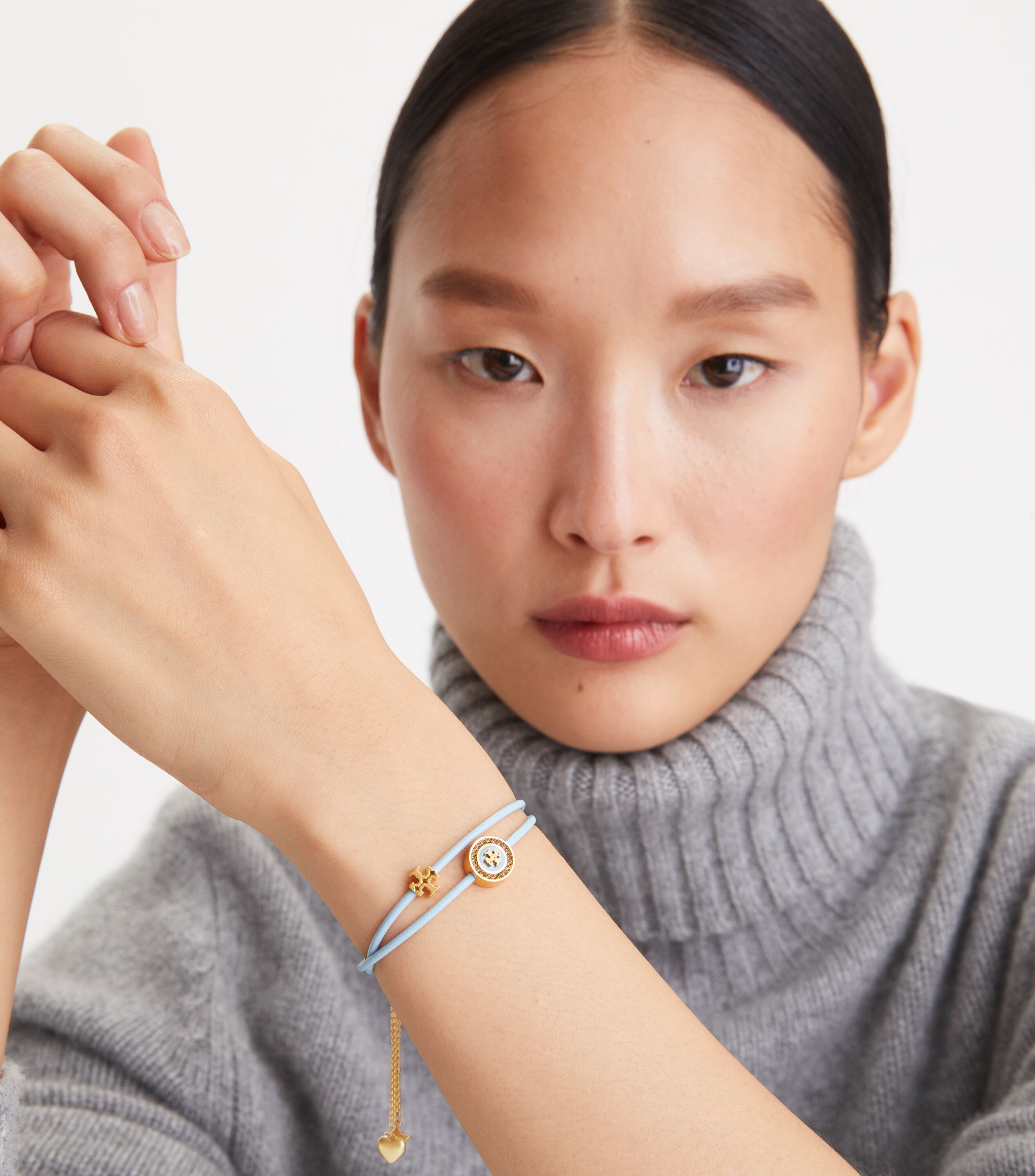 Tory burch enamel top logo slider bracelet