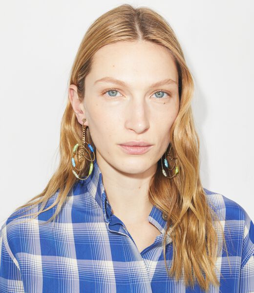 tory burch أقراط حلقية رانوي بتصميم دوامة