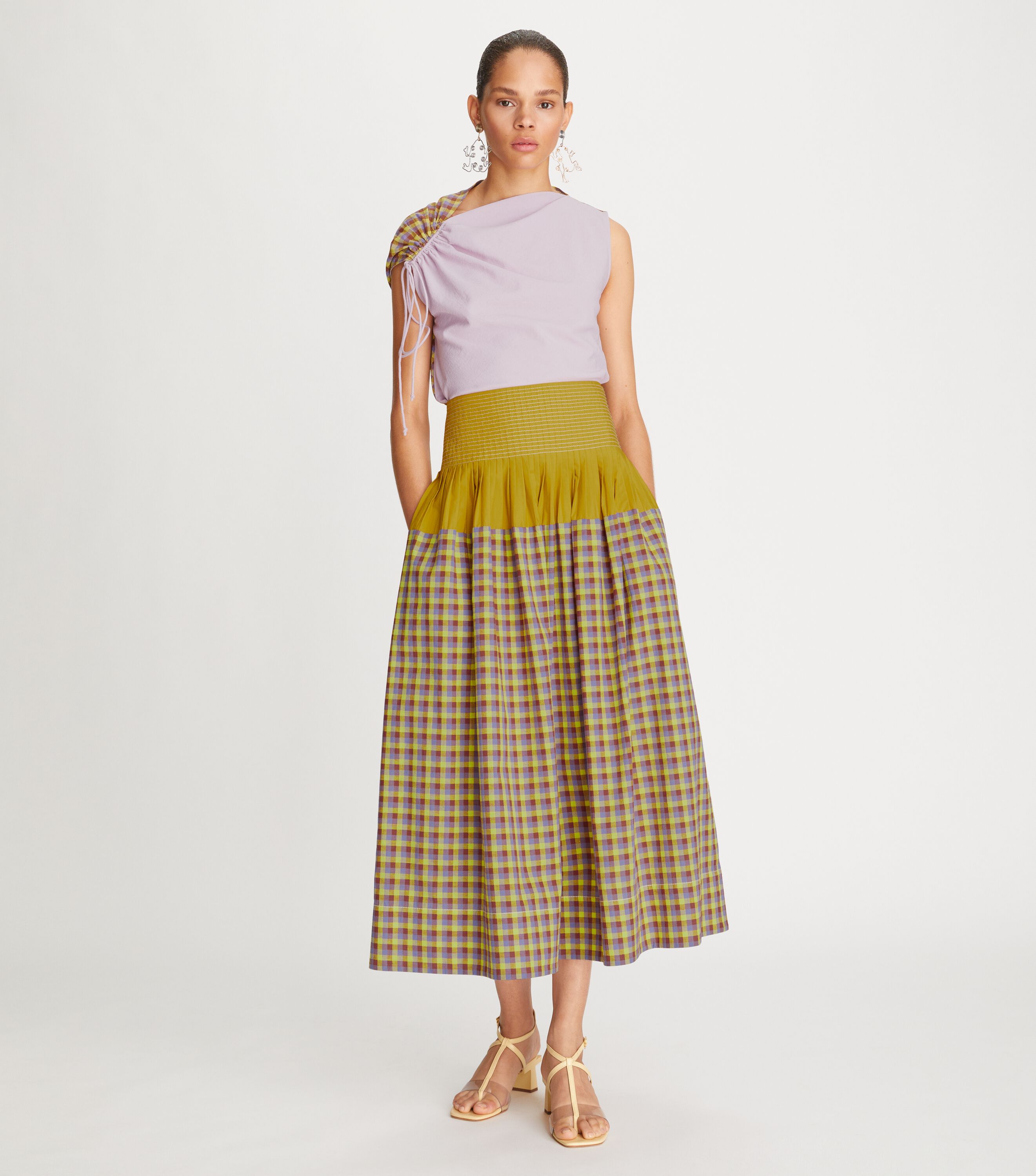 Tory burch plaid skirt top