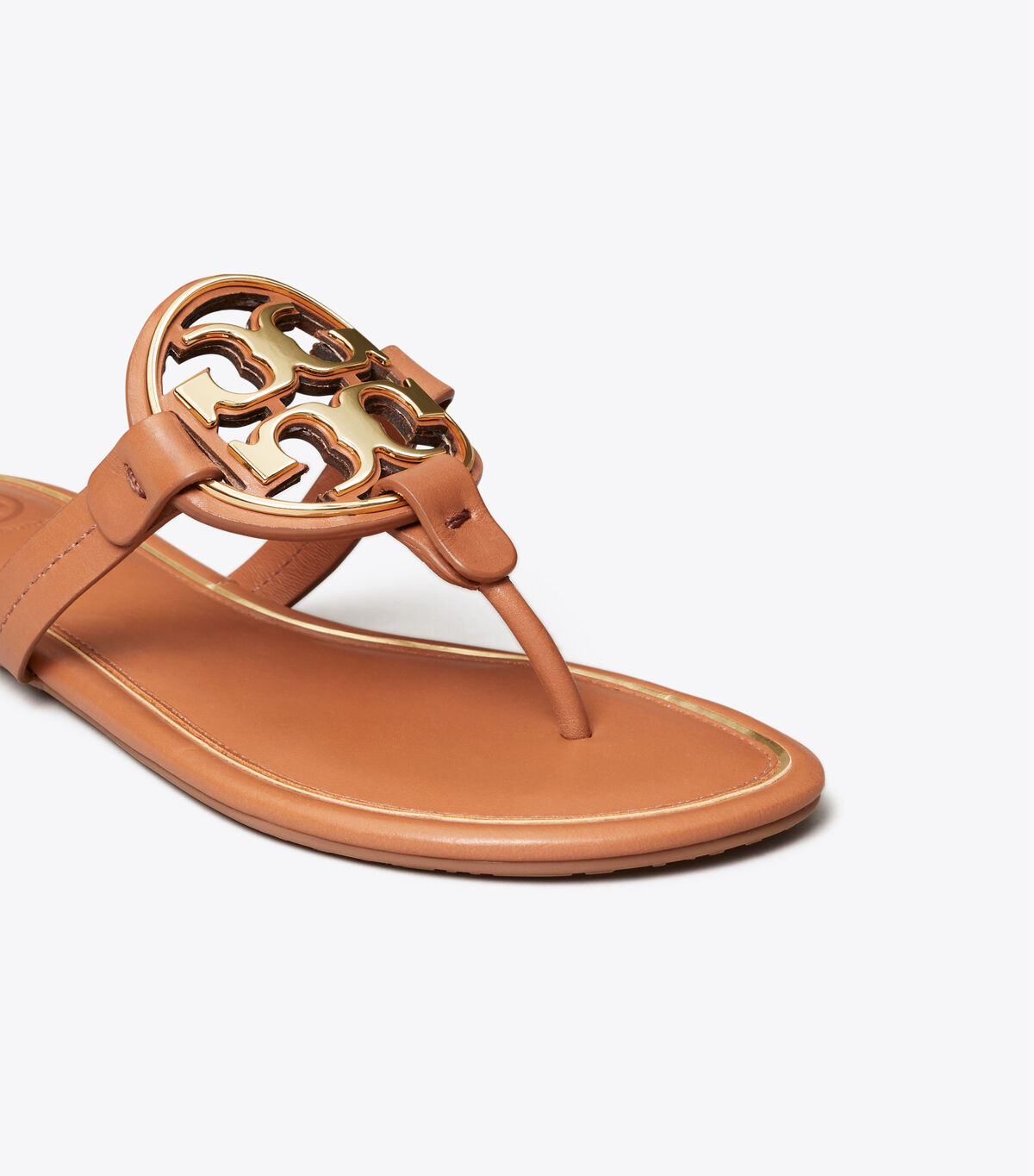 tory burch miller metal logo sandal leather