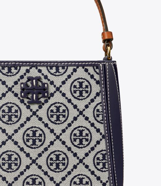 tory burch small  t monogram mcgraw bucket bag