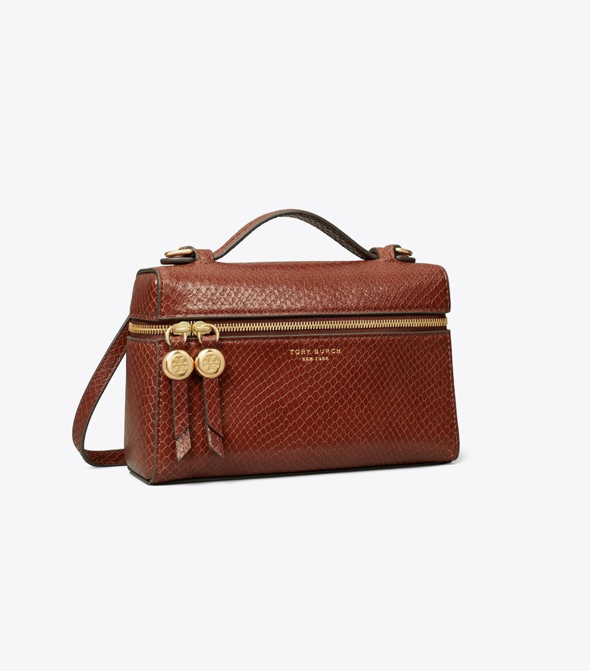 Romy Snake-Embossed Slim Top Handle tory burch romy snake embossed slim top handle