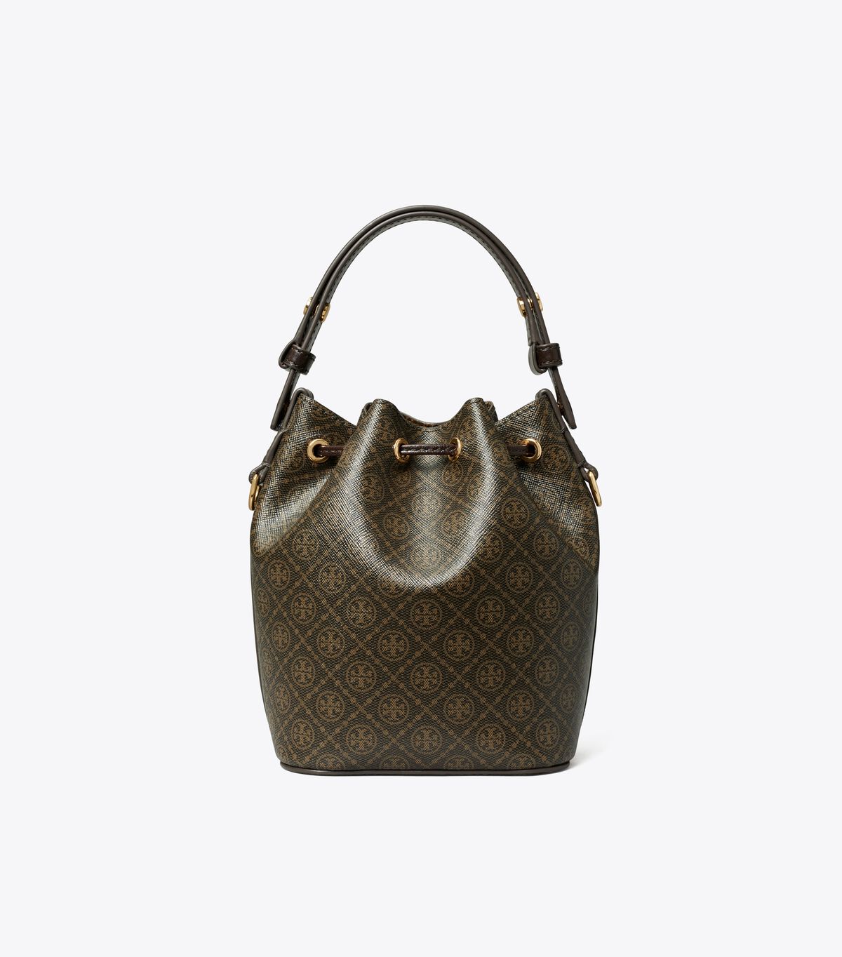 tory burch t monogram coated canvas mini bucket bag