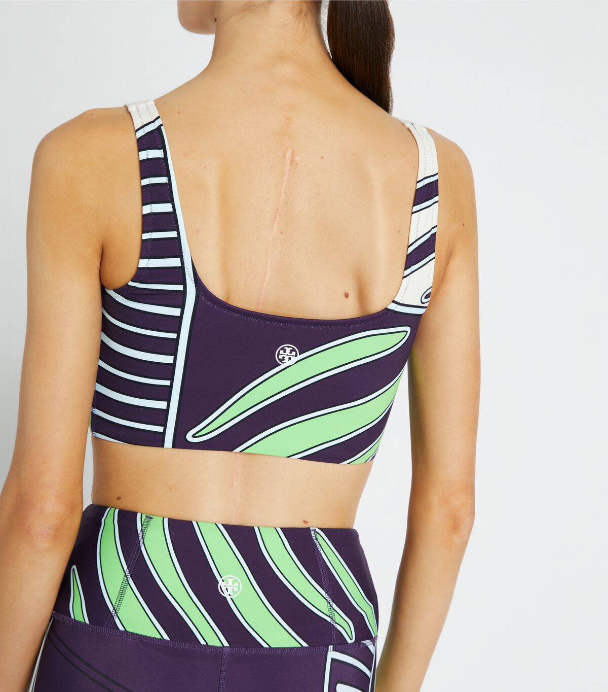 tory burch scoop neck long line bra