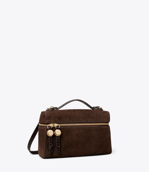 tory burch romy suede slim top handle bag