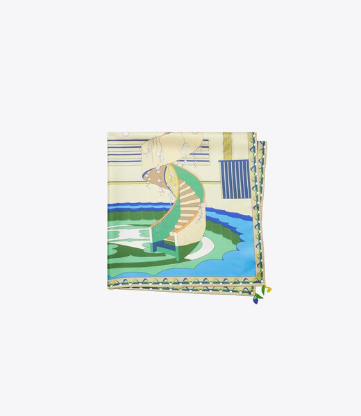tory burch the pool silk square scarf