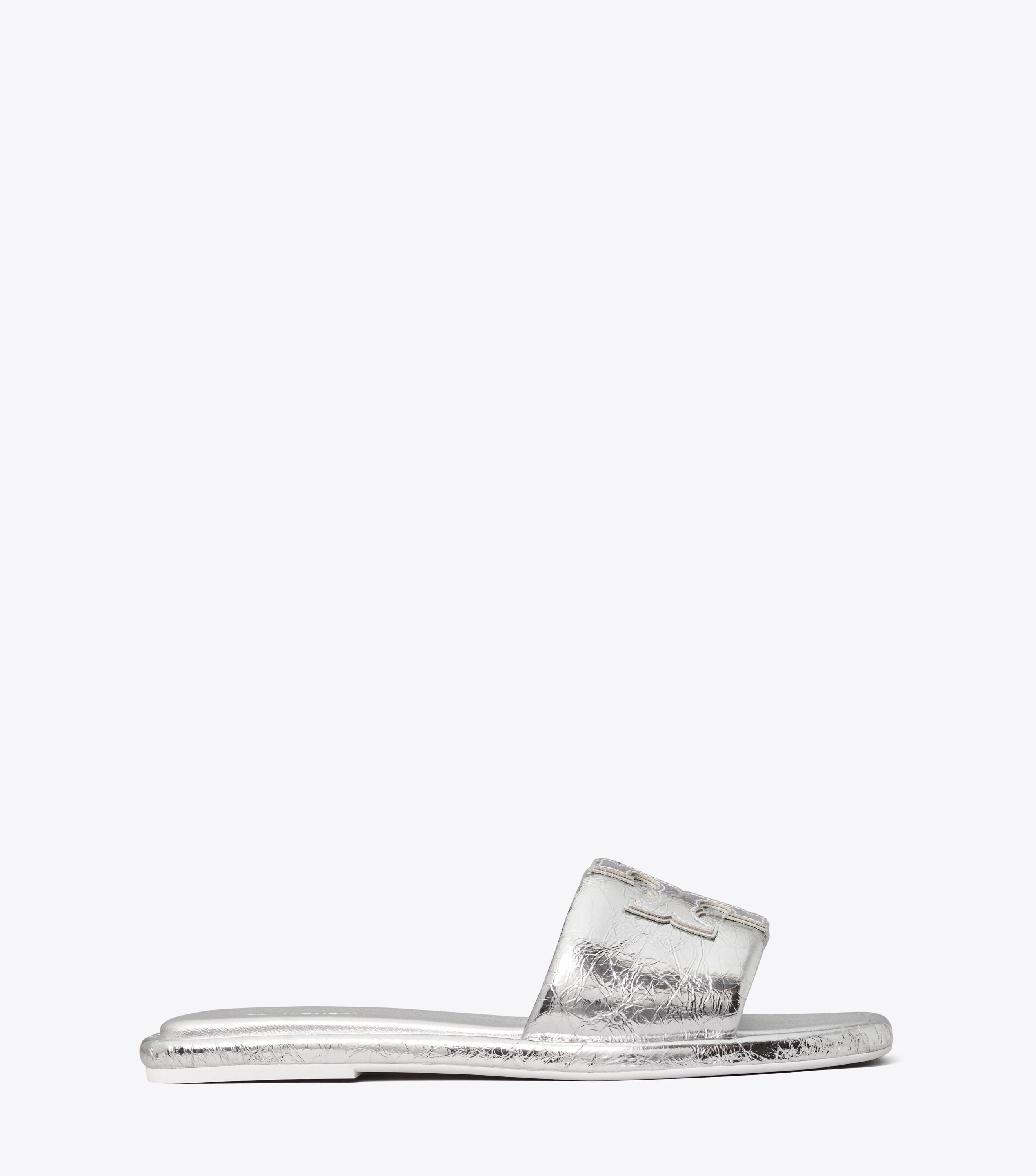 Tory burch silver hotsell slides