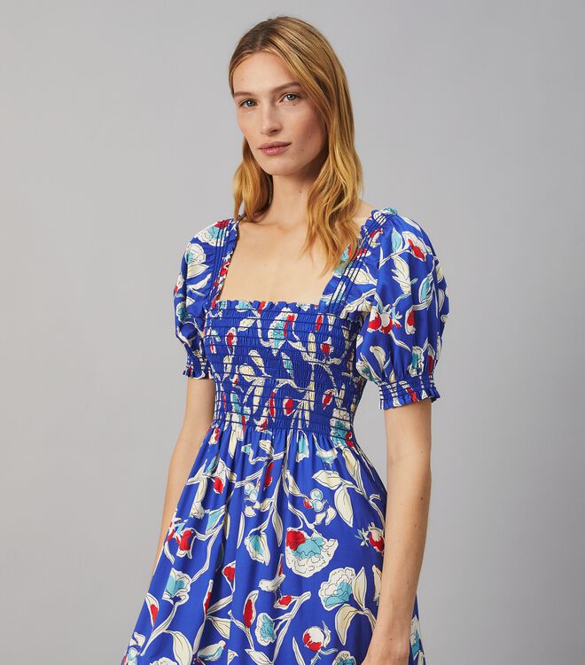 Smocked Midi Dress | Ready-To-Wear | Tory Burch