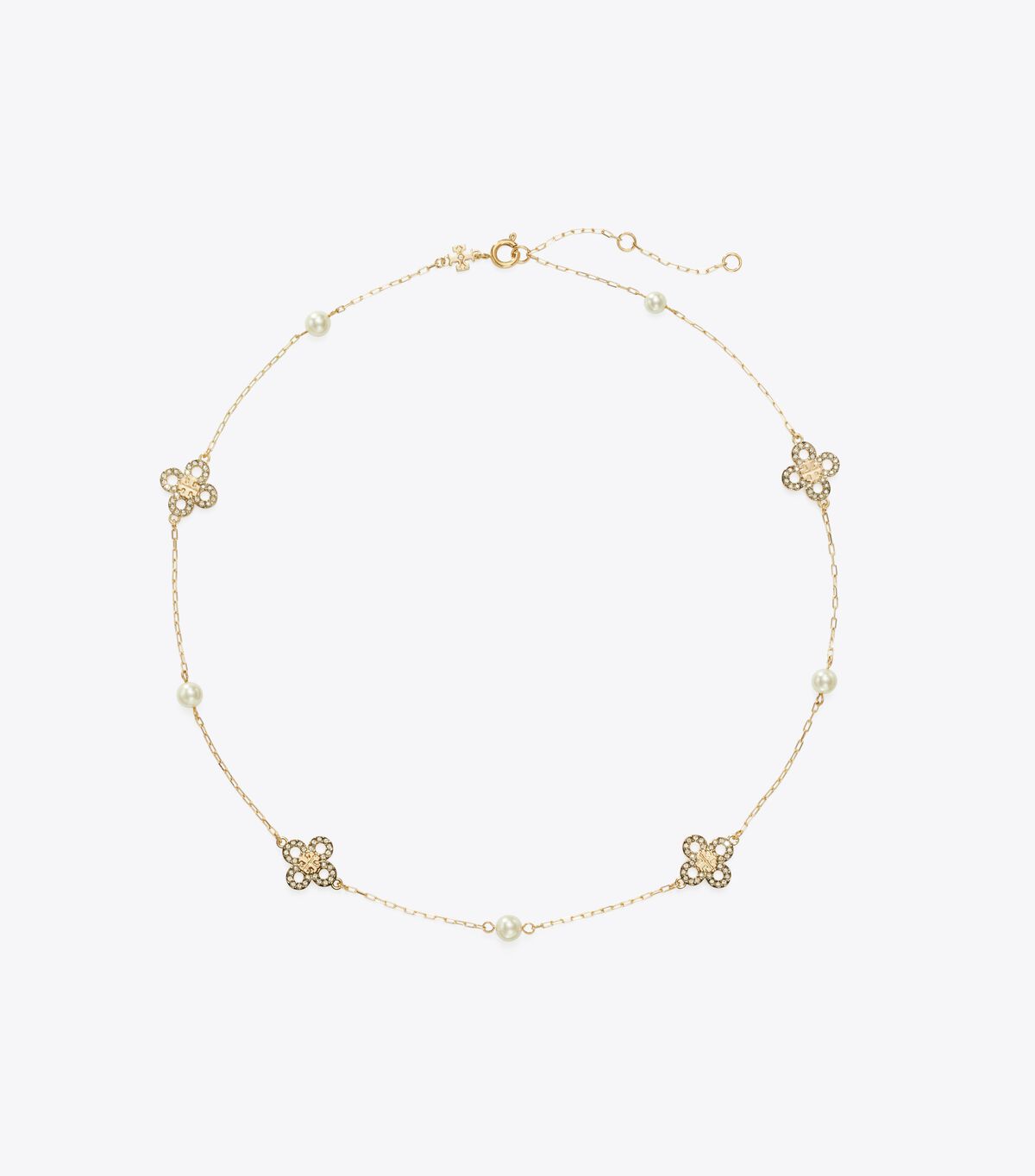 tory burch kira clover pearl necklace