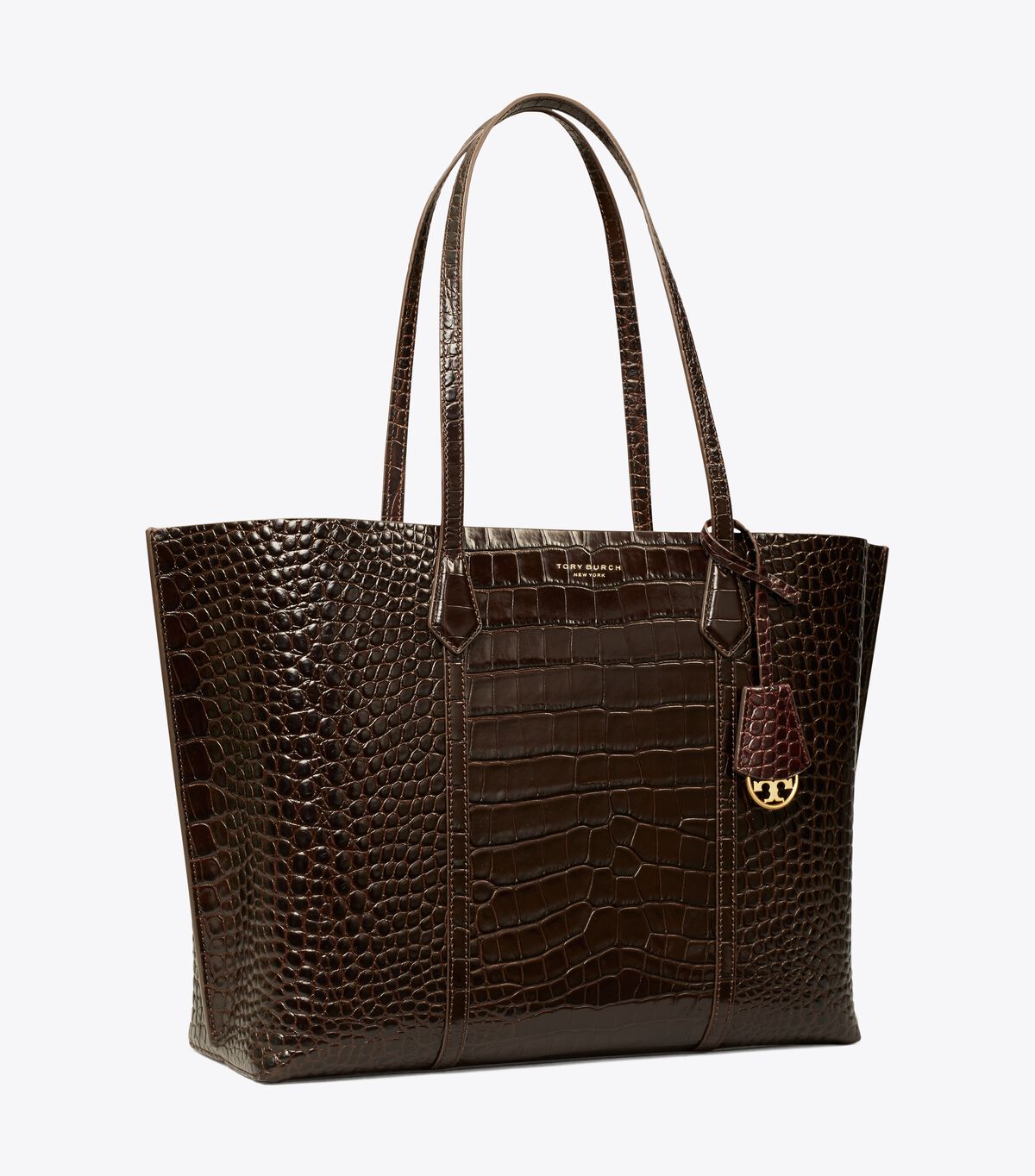 tory burch perry embossed triple compartment tote