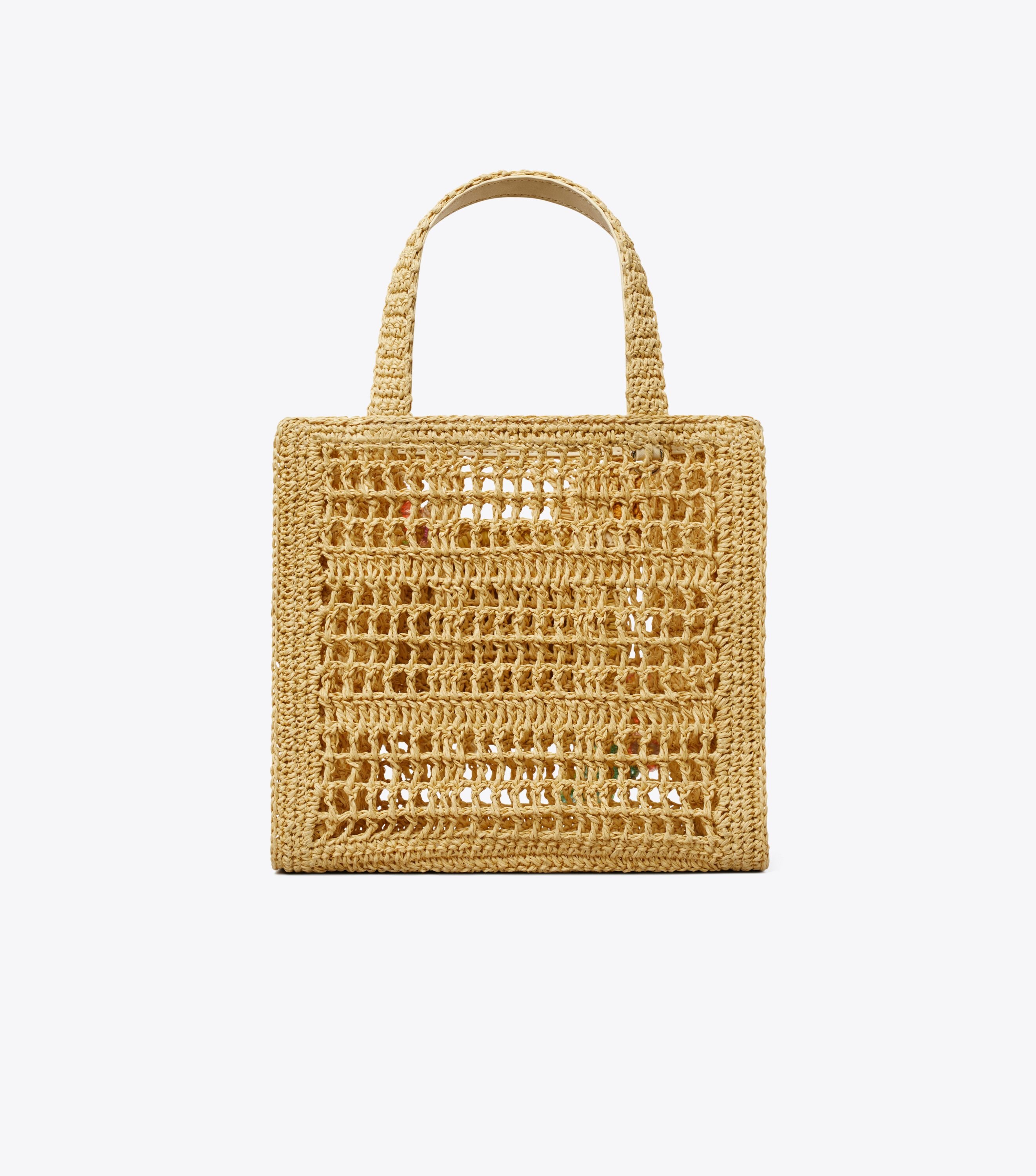 Tory burch ella metallic straw tote hot sale