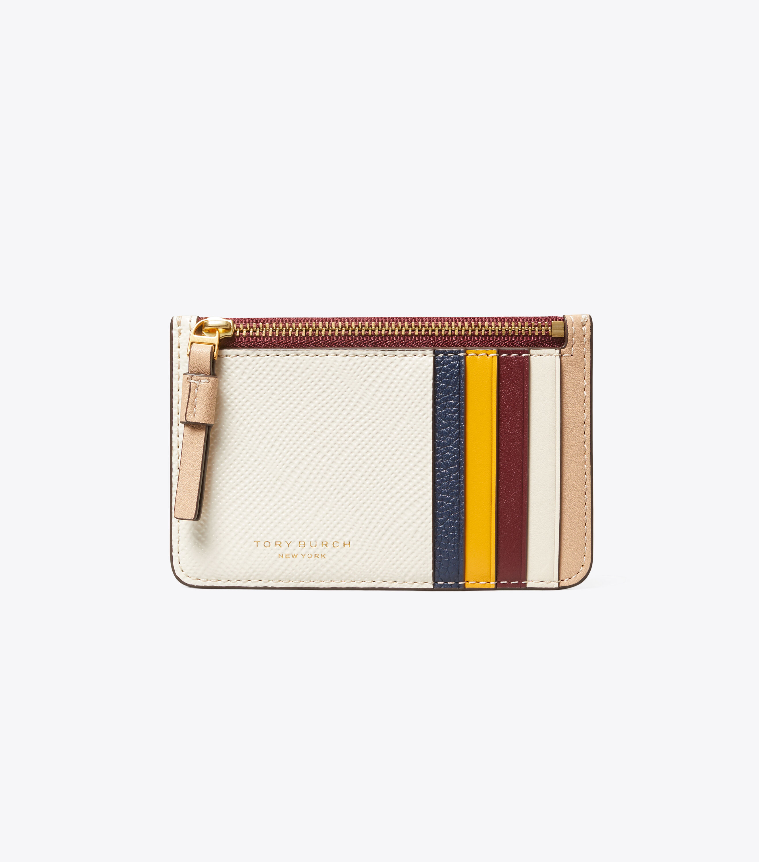 zip card case in colorblock
