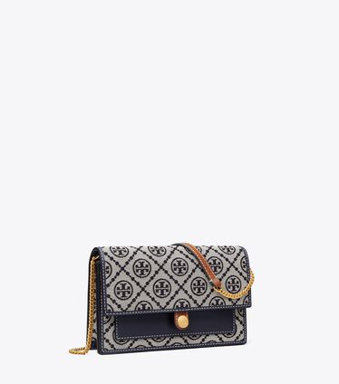 T Monogram Jacquard Chain Wallet
