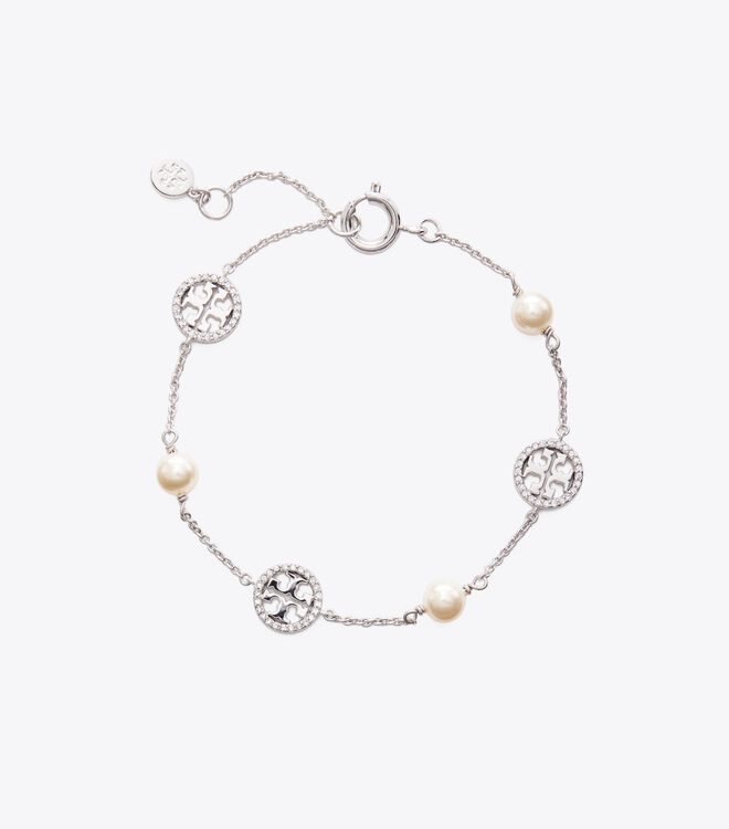 Crystal Pearl Logo Bracelet