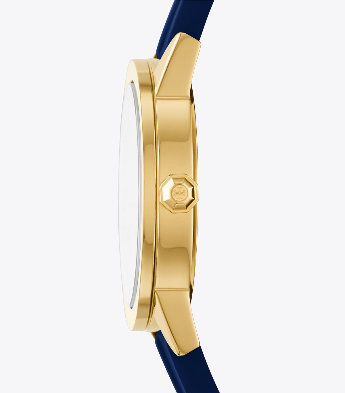tory burch gigi watch  navy silicone gold tone  36 x 42 mm