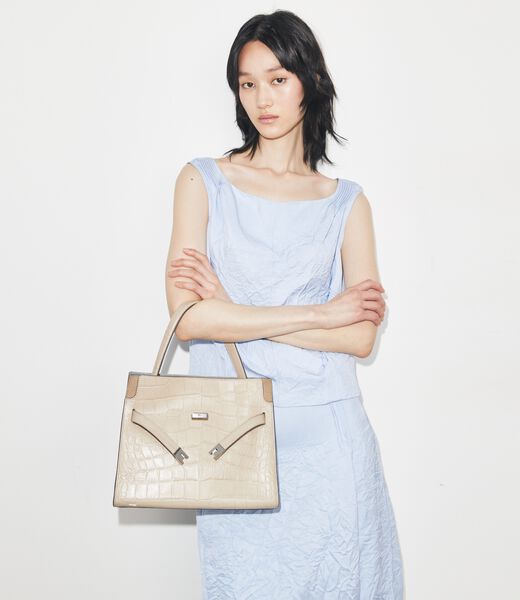 tory burch small lee radziwill embossed double bag