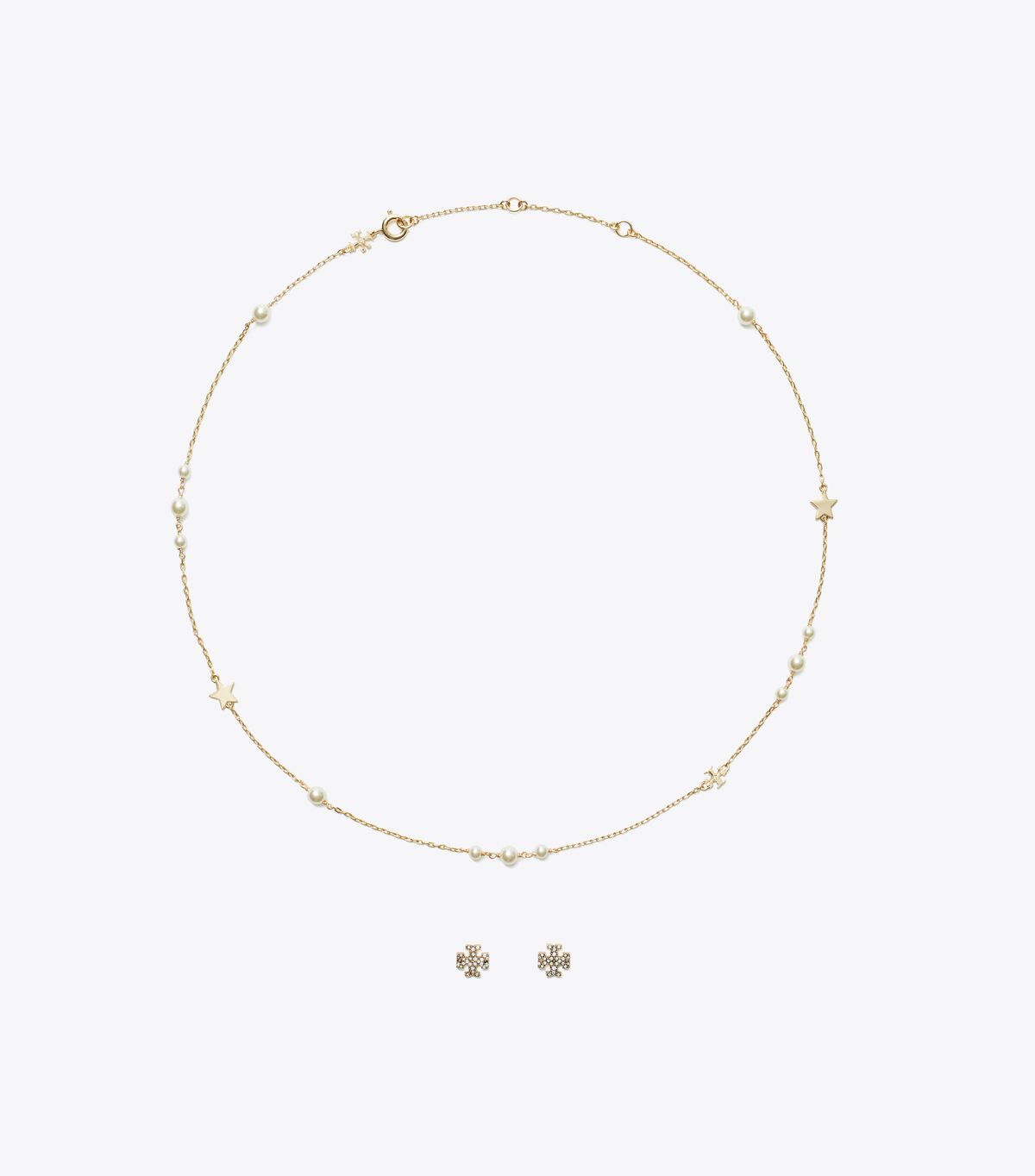 tory burch kira necklace and stud earring gift set