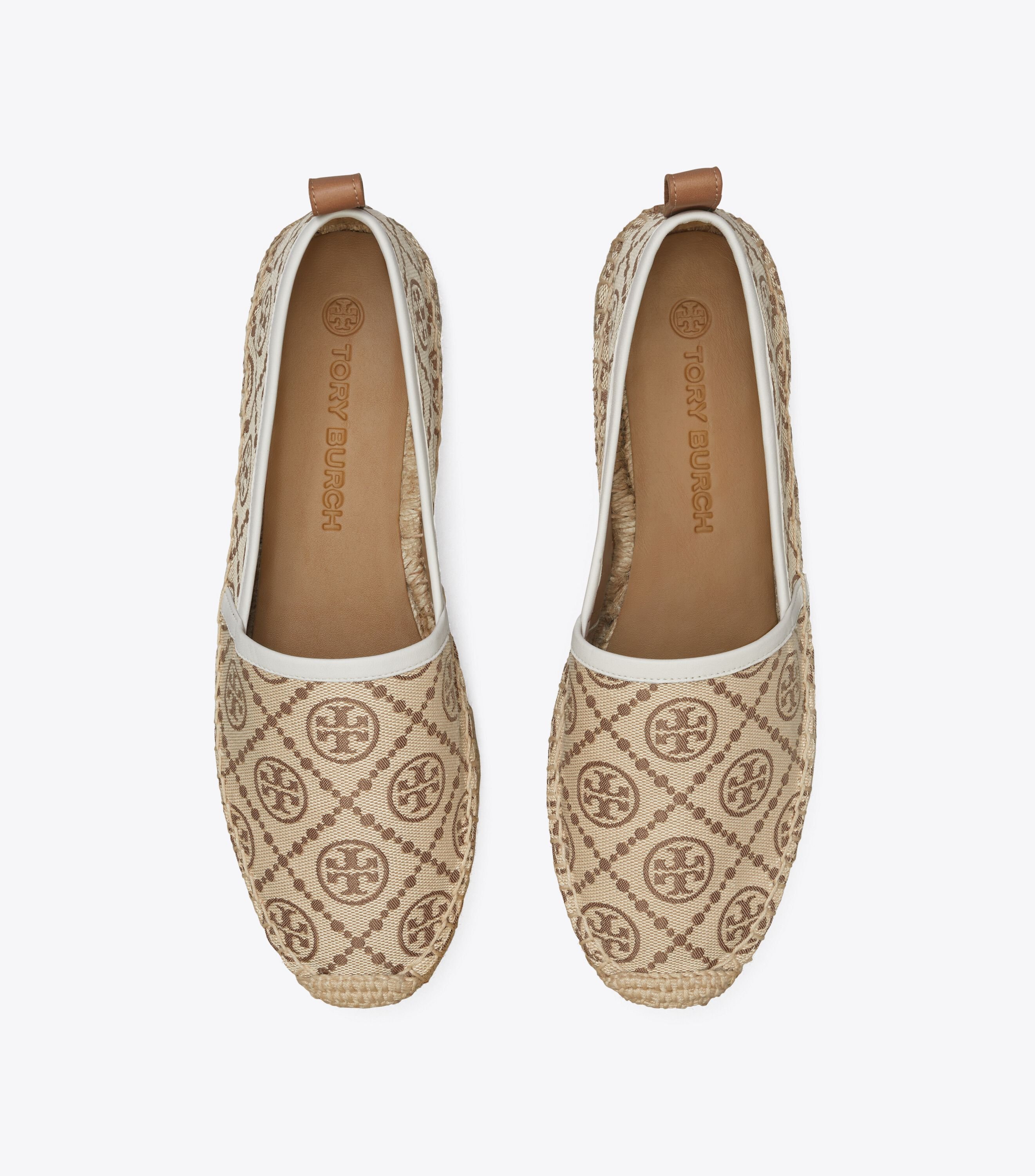 T Monogram Platform Espadrille, HAZELNUT LOGO JACQUARD / NEW IVORY
