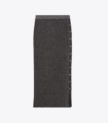 Lurex Stripe Knit Skirt