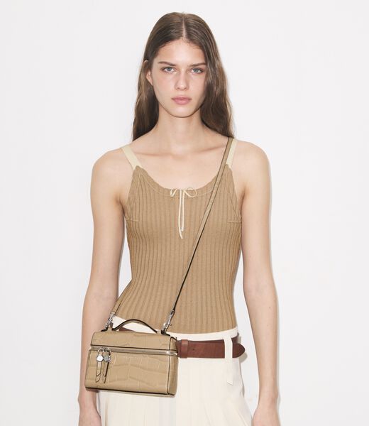tory burch slim romy croc embossed top handle bag