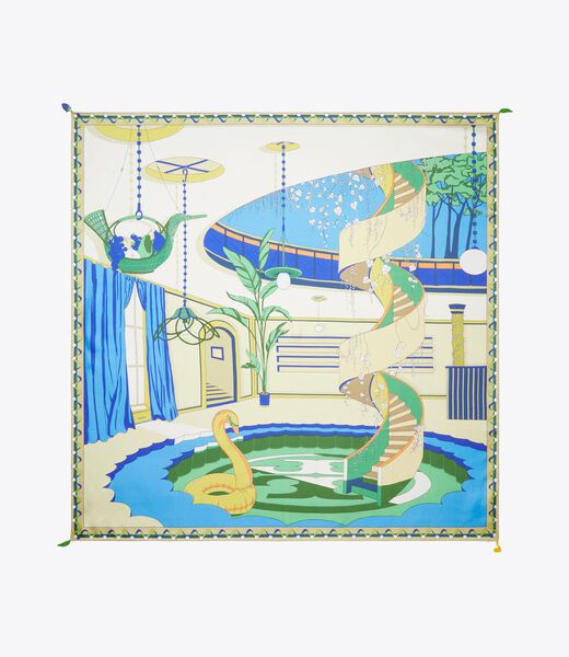 tory burch the pool silk square scarf