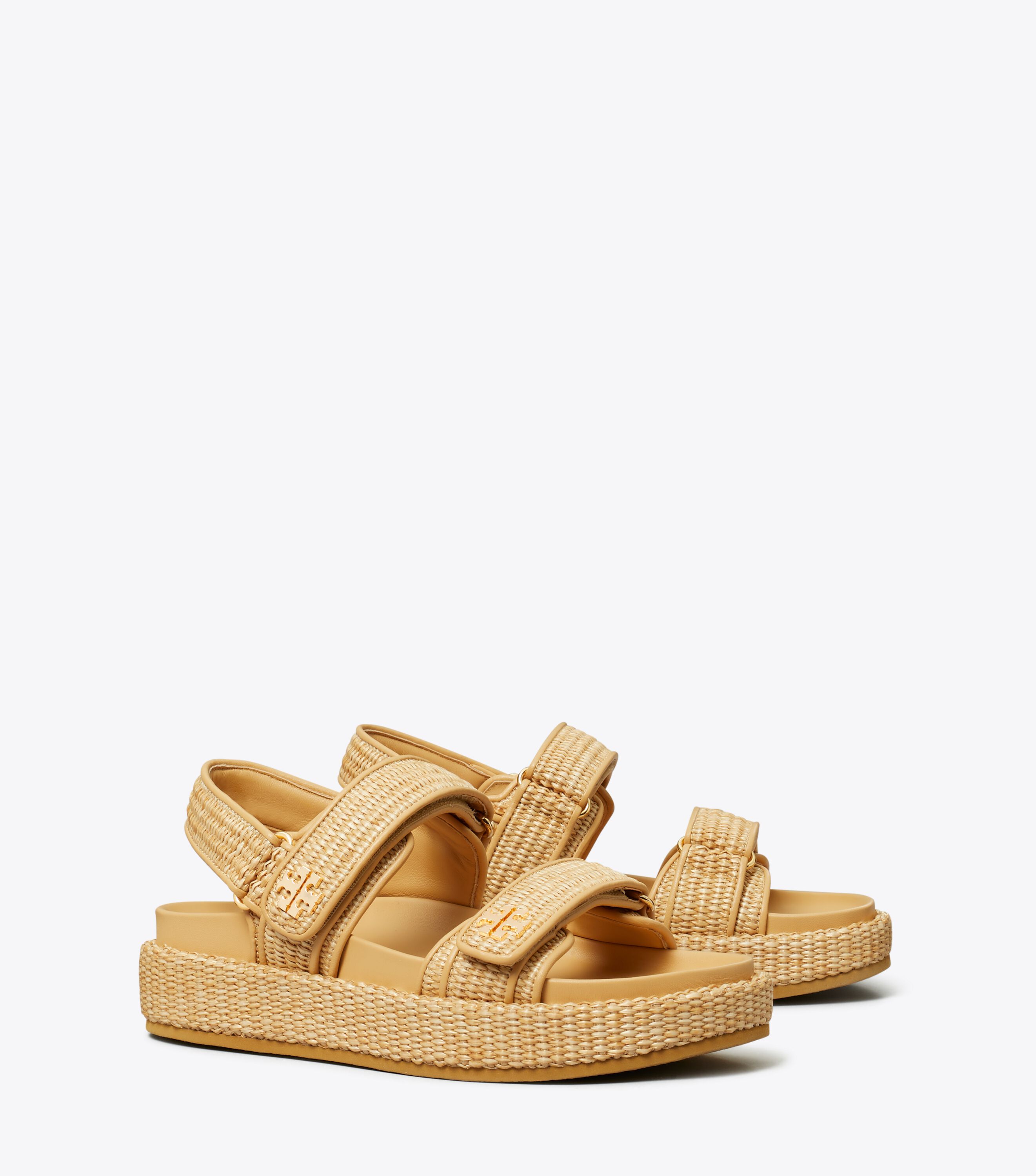 Tory burch white and gold sandals cheap