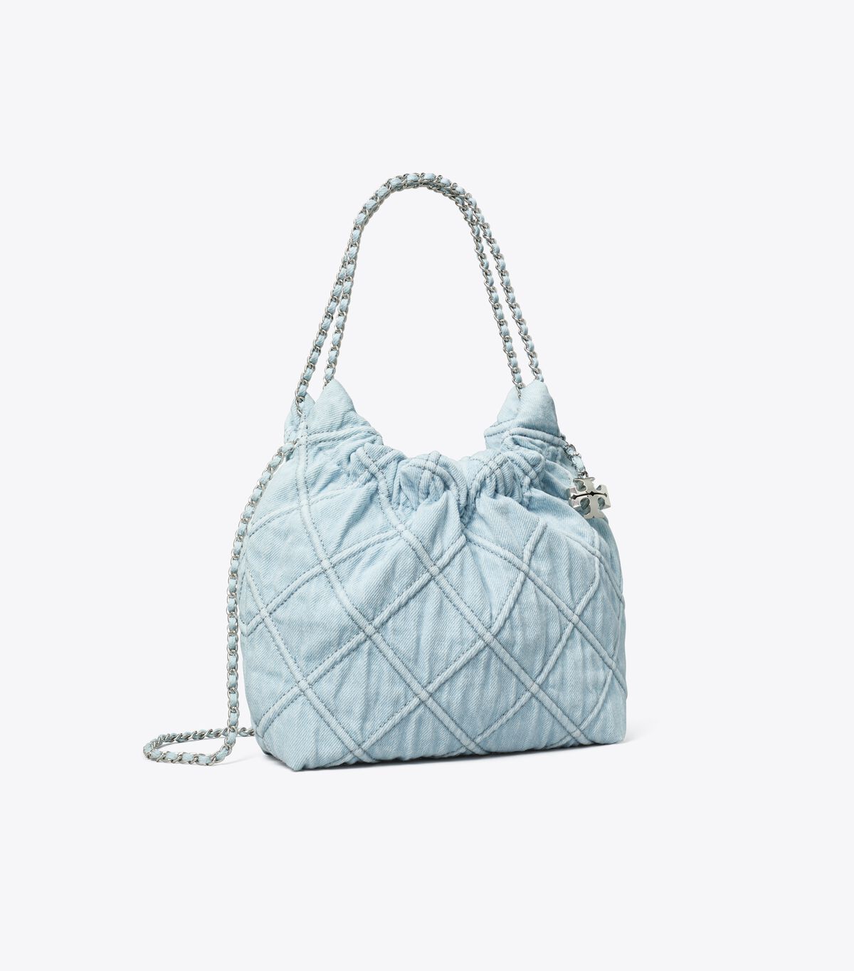 tory burch mini fleming soft denim hobo bag