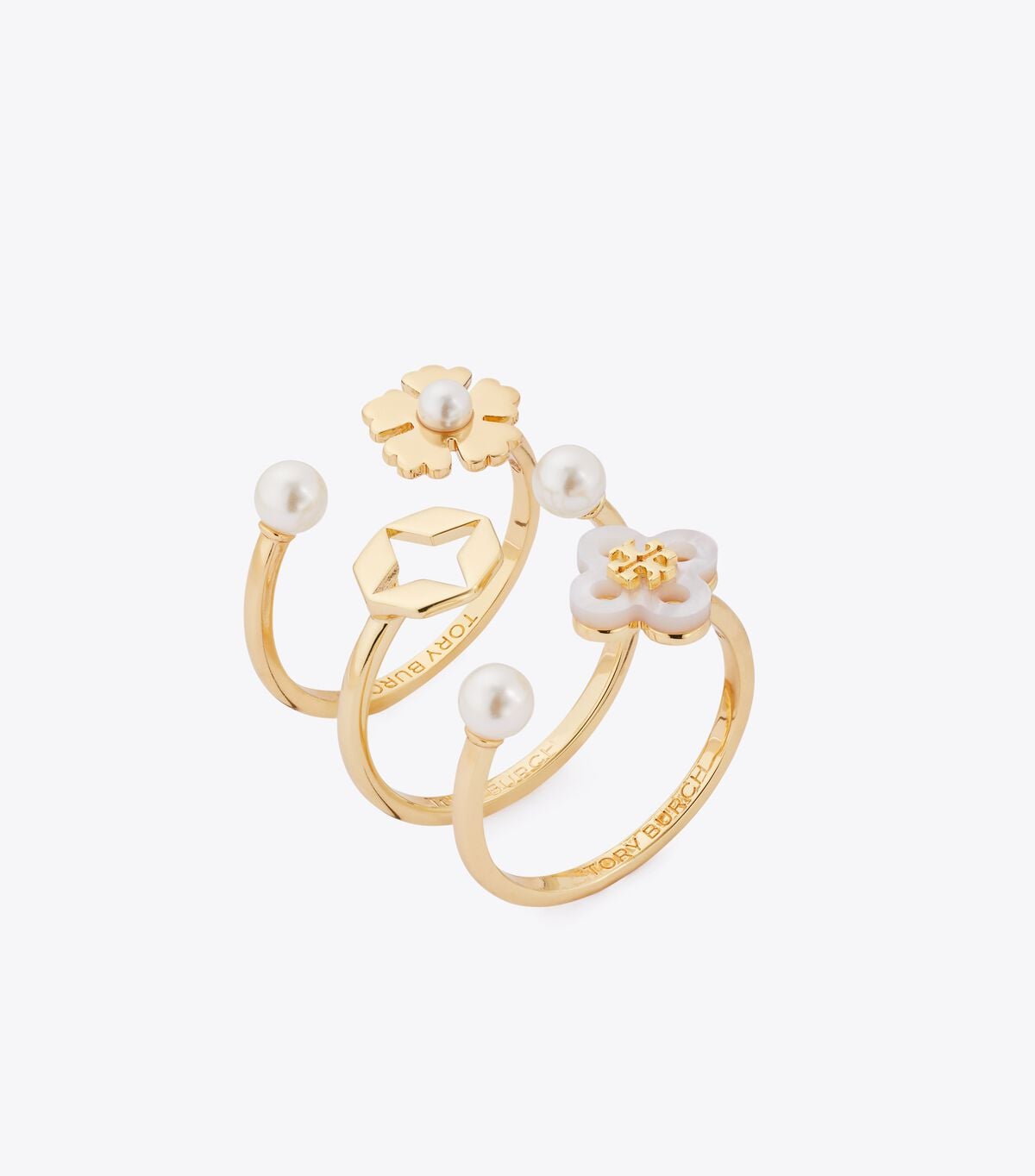tory burch forget me not stacking ring set
