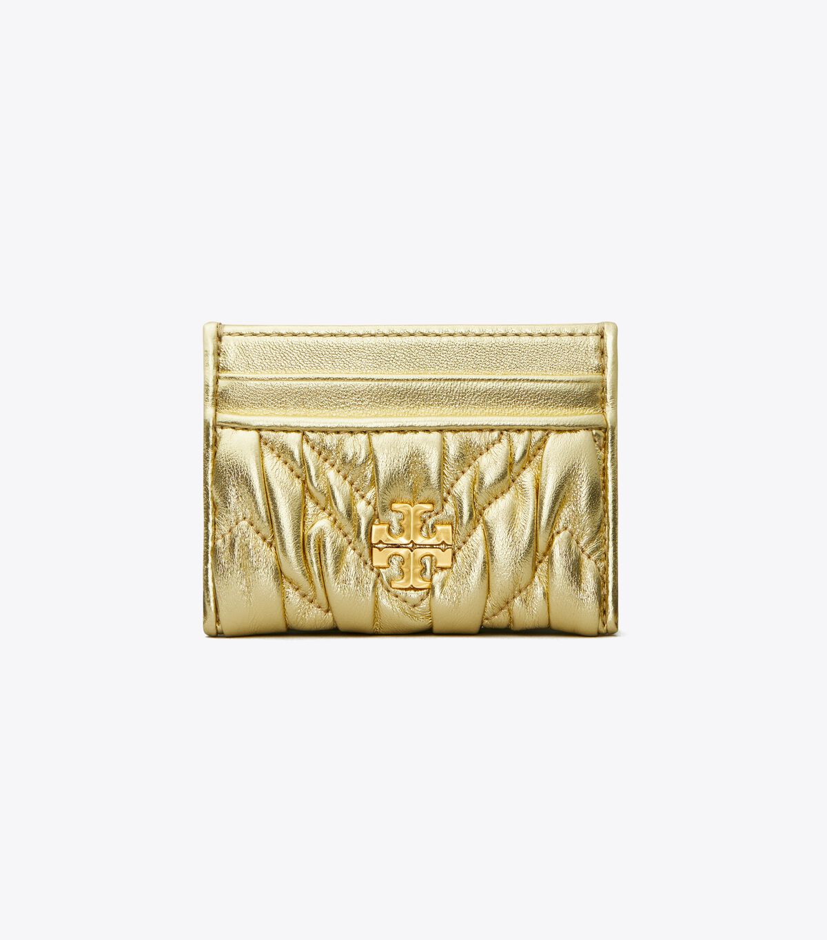 tory burch kira metallic diamond ruched card case