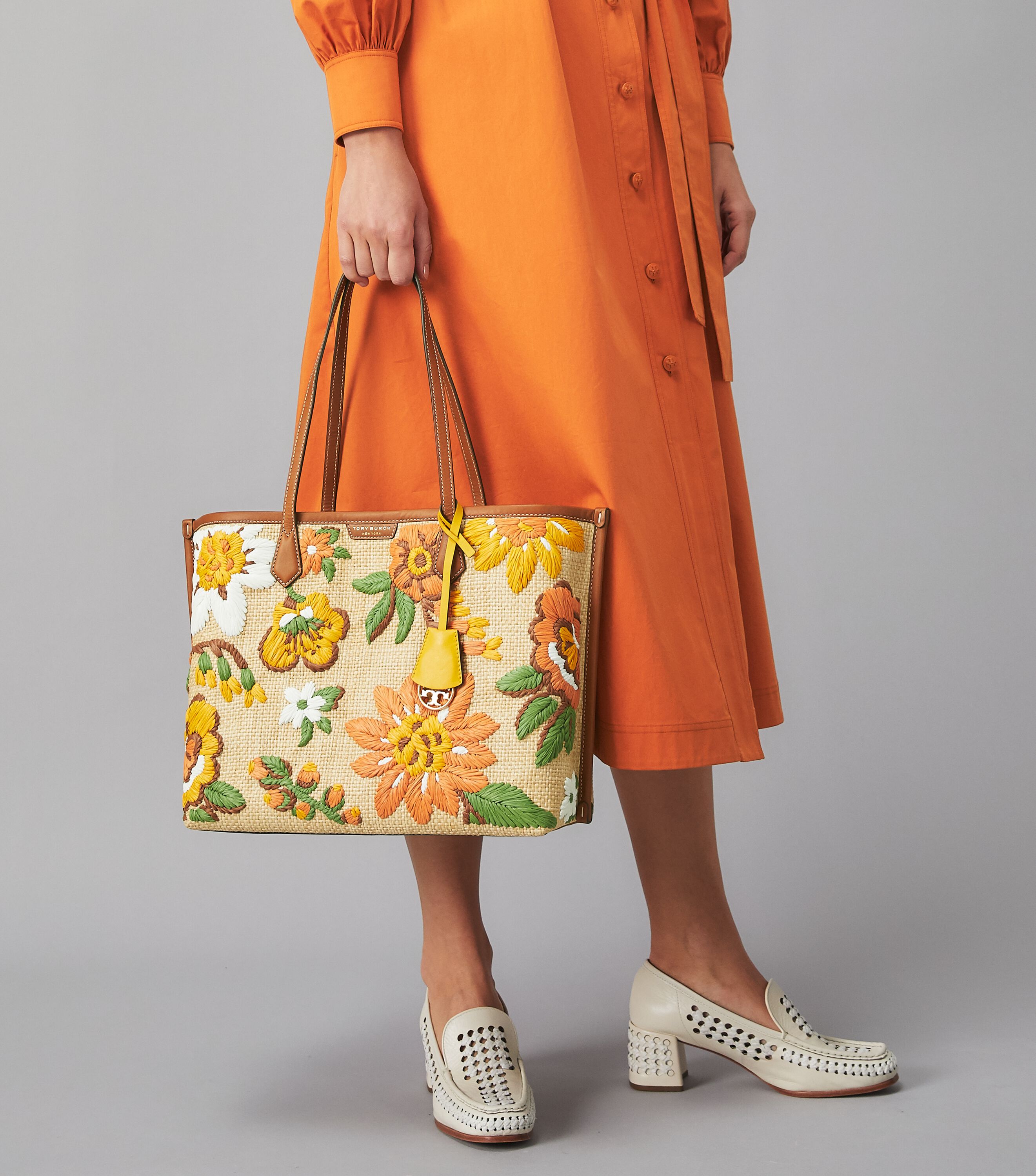 Tory burch perry straw tote sales