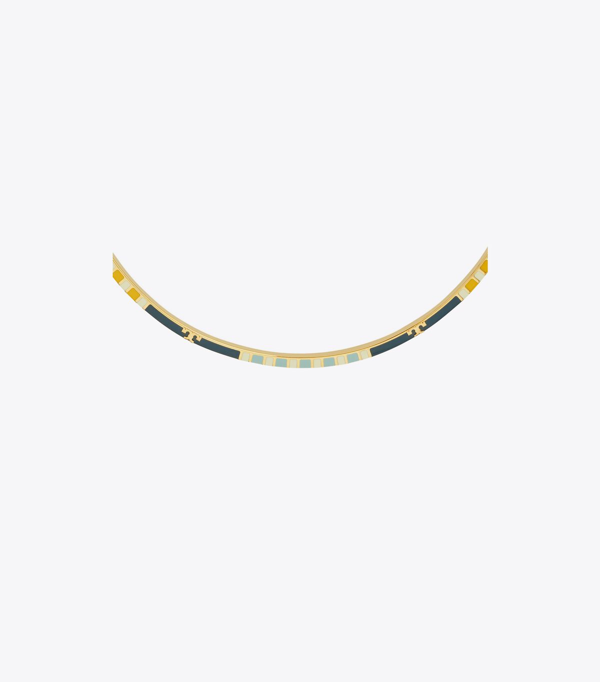 tory burch serif t enamel striped collar necklace