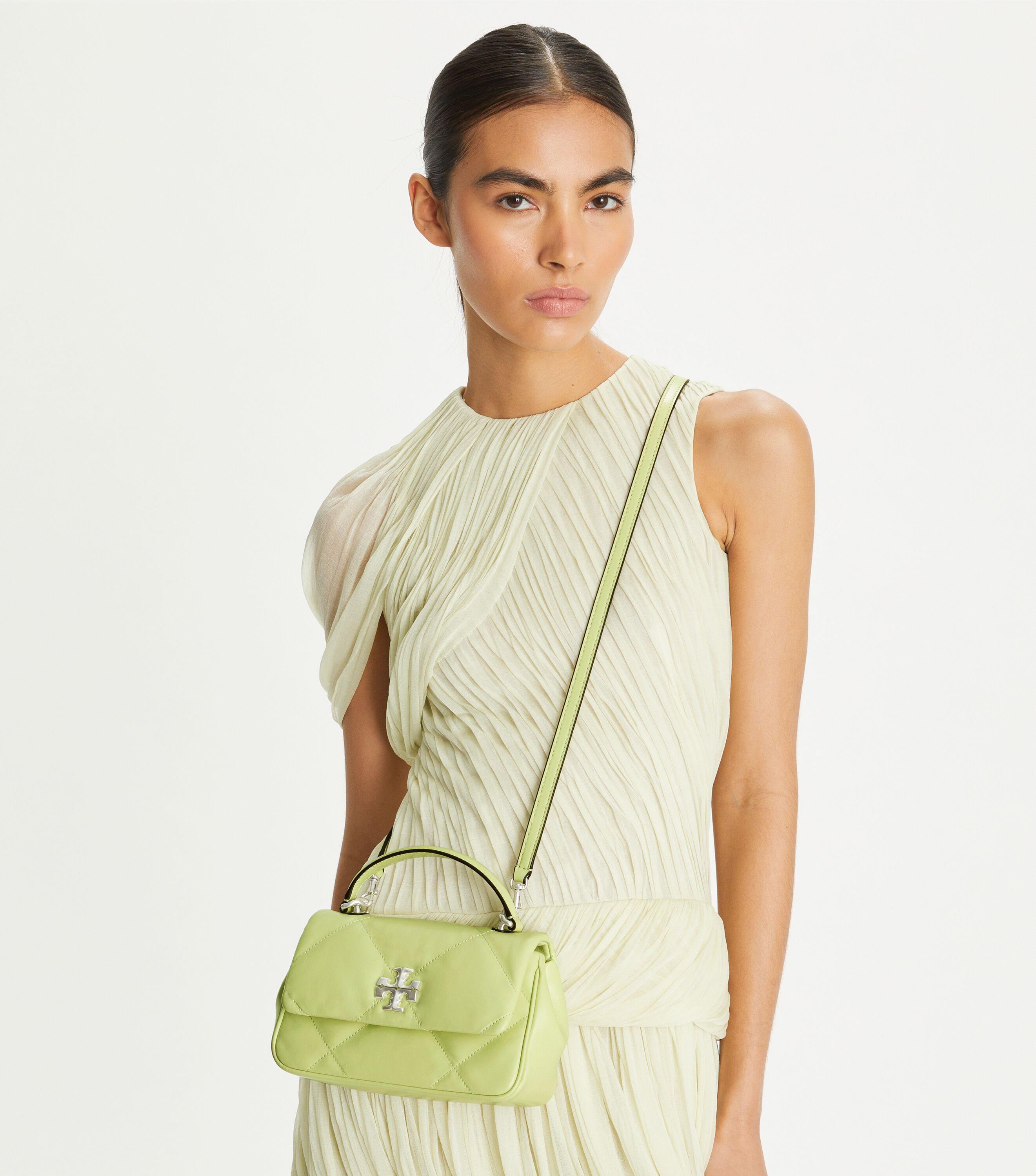 Kira Diamond Quilt Top-Handle, Fresh Pear | Tory Burch KSA