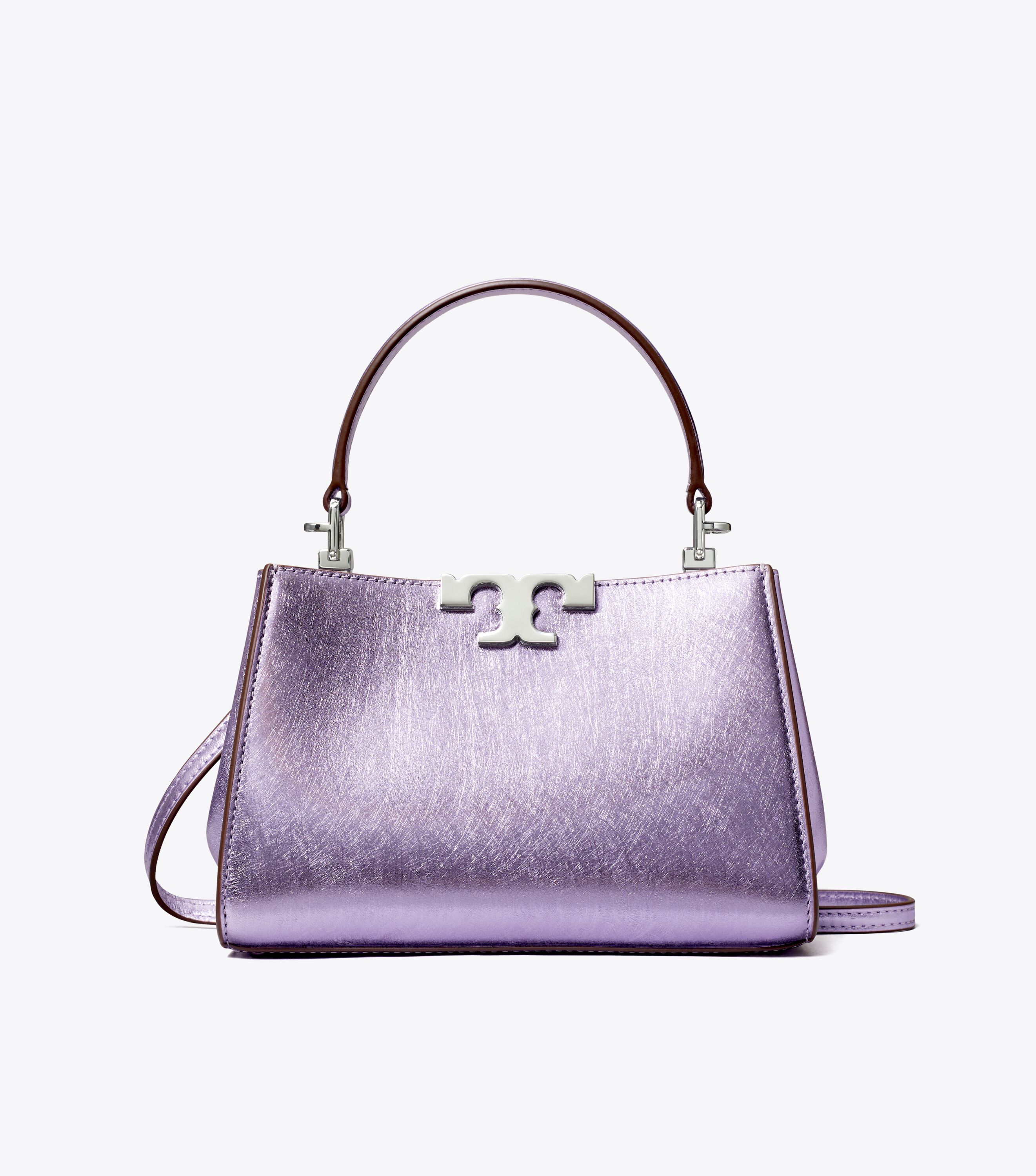 Mini Eleanor Metallic Satchel, Lavender Metallic | Tory